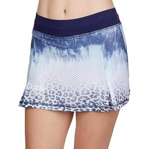 Sofibella‎ Panther Flow Skort Blue Leopard Mesh Tennis Golf Skirt Womens Medium
